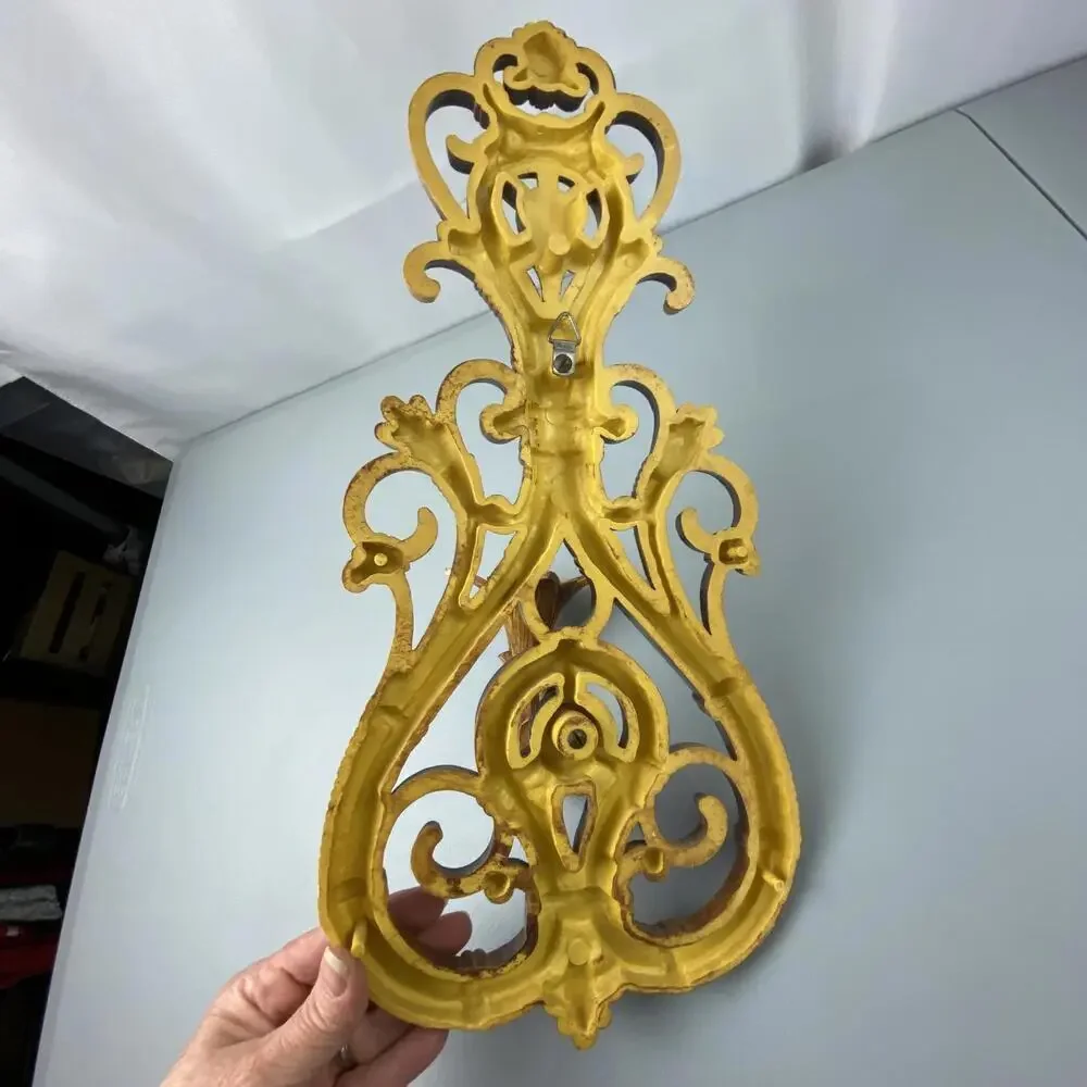 Vintage Ornate Wall Sconce - Decorative MCM Candle Holder